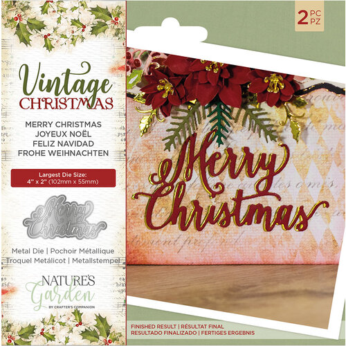 Crafter's Companion - Vintage Christmas Collection - Dies - Merry Christmas