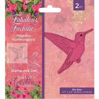 Crafter's Companion - Nature's Garden Fabulous Fuchsia Collection - Clear Acrylic Stamp and Die Set - Majestic Hummingbird