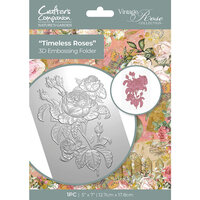 Crafter's Companion - Nature's Garden Vintage Rose Collection - Embossing Folder - Timeless Roses