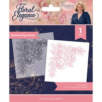 Crafter's Companion - Floral Elegance Collection - Clear Acrylic Stamp - Blossoming Corner