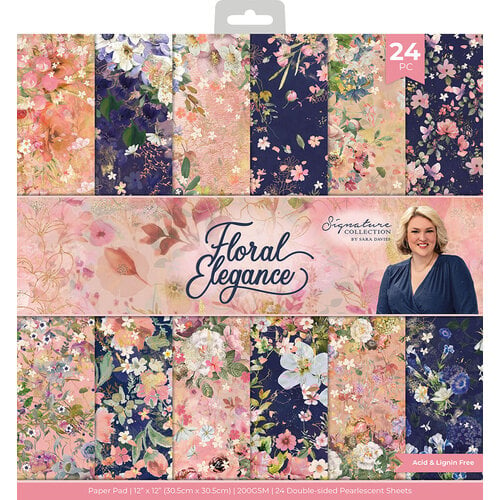 Crafter's Companion - Floral Elegance Collection - 12 x 12 Paper Pad
