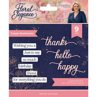 Crafter's Companion - Floral Elegance Collection - Stamp and Die Sets - Classic Sentiments