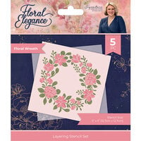 Crafter's Companion - Floral Elegance Collection - Layering Stencils- Floral Wreath