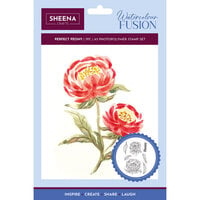 image of Crafter's Companion - Watercolour Fusion Collection - Clear Photopolymer Stamps - Perfect Peony