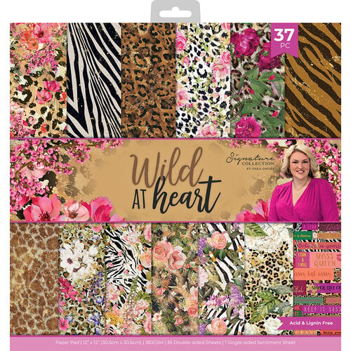 Crafter's Companion - Wild At Heart Collection - 12 x 12 Paper Pad