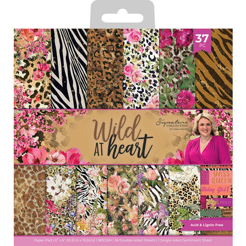 Crafter's Companion - Wild At Heart Collection - 6 x 6 Paper Pad