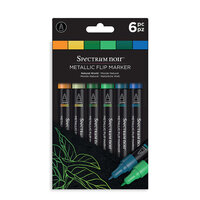 Crafter's Companion - Spectrum Noir - Metallic Flip Markers - Natural World - 6 Pack