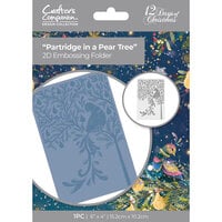 Crafter's Companion - Twelve Days of Christmas Collection - 2D Embossing Folder - Partridge in A pear tree