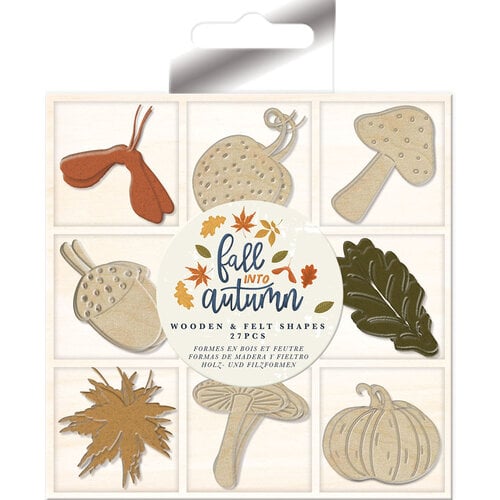 Violet Studio - Fall Into Autumn Collection - Embellishments - Wooden and Felt Shapes
