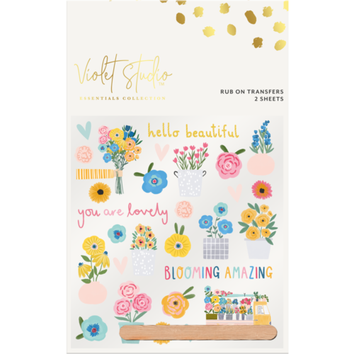 Violet Studio - Rub-On Transfers - Rainbow Blooms