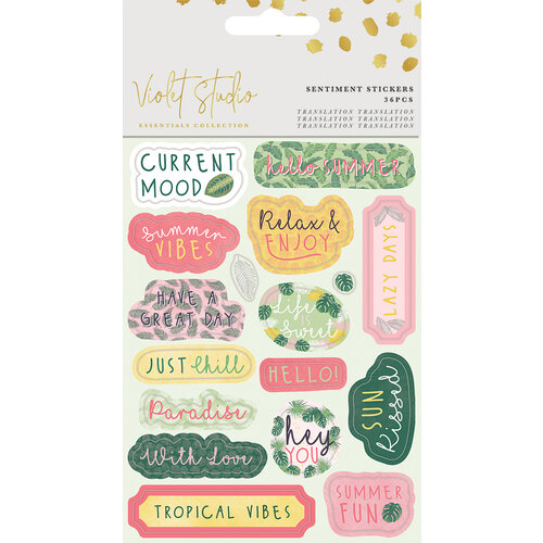 Crafter's Companion -Tropical Collection - Stickers - Sentiments