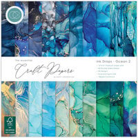 Craft Consortium - Ink Drops Collection - 12 x 12 Paper Pad - Ocean 2