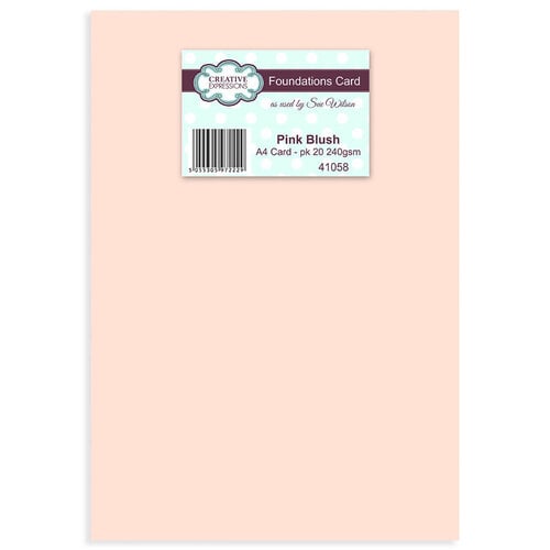 Creative Expressions - A4 Foundation Cards - 20 Pack - Pink Blush