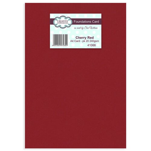 Creative Expressions - A4 Foundation Cards - 20 Pack - Cherry Red