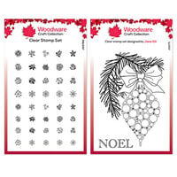 Woodware - Clear Photopolymer Stamps - Bubble Bauble Pine Branch and Bubble Tops Bundle