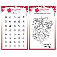 Woodware - Clear Photopolymer Stamps - Bubble Bauble Bow and Bubble Tops Bundle