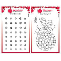 Woodware - Clear Photopolymer Stamps - Bubble Bauble Ribbon and Bubble Tops Bundle