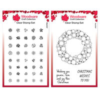 Woodware - Clear Photopolymer Stamps - Bubble Holiday Wreath and Bubble Tops Bundle