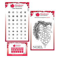 Woodware - Clear Photopolymer Stamps and Bubble Craft Die - Bubble Bauble and Pine Branch Complete Bundle