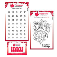 Woodware - Clear Photopolymer Stamps and Bubble Craft Die - Bubble Bauble and Bow Complete Bundle