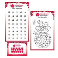 Woodware - Clear Photopolymer Stamps and Bubble Craft Die - Bubble Bauble and Ribbon Complete Bundle