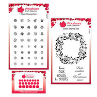 Woodware - Clear Photopolymer Stamps and Bubble Craft Die - Bubble Greenery Complete Bundle