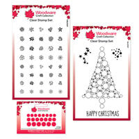 Woodware - Clear Photopolymer Stamps and Bubble Craft Die - Bubble Spruce Complete Bundle