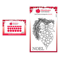 Woodware - Clear Photopolymer Stamps and Bubble Craft Die - Bubble Bauble and Pine Branch Bundle