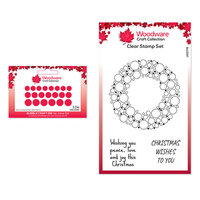 Woodware - Clear Photopolymer Stamps and Bubble Craft Die - Bubble Holiday Wreath Bundle