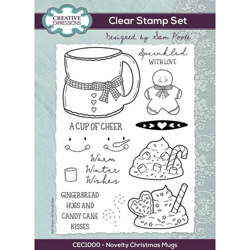 Creative Expressions - Clear Photopolymer Stamps - Novelty Christmas Mugs