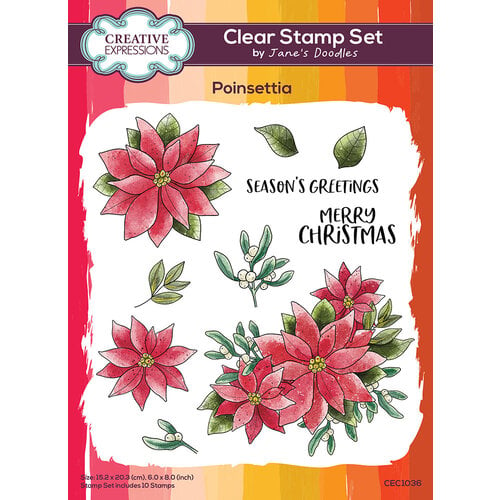 Creative Expressions - Christmas - Clear Photopolymer Stamps - Poinsettia