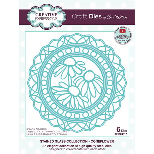 Creative Expressions - Stained Glass Collection - Craft Dies - Cone Flower