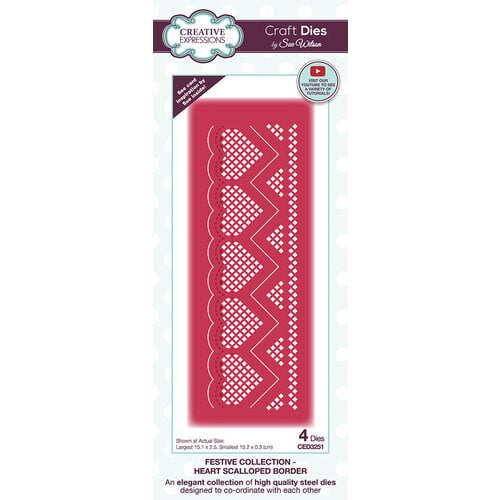 Creative Expressions - Craft Dies - Heart Scalloped Border