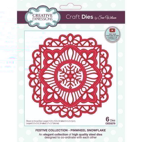 Creative Expressions - Festive Collection - Craft Dies - Pinwheel Snowflake