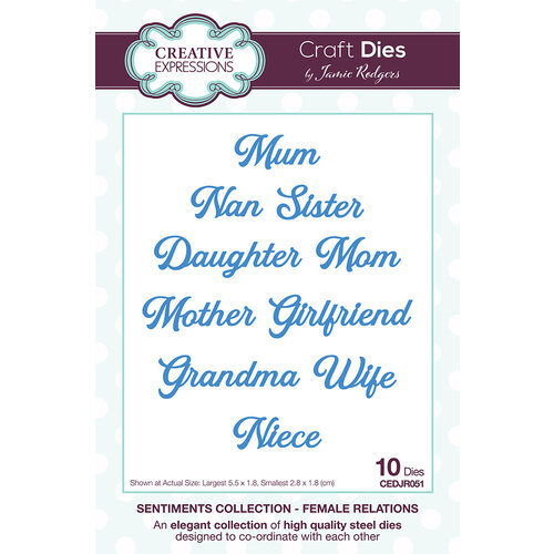 Creative Expressions - Sentiments Collection - Craft Dies - Female Relations