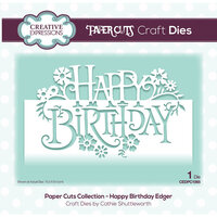 Creative Expressions - Paper Cuts Collection - Craft Dies - Happy Birthday Edger
