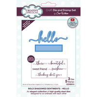Creative Expressions - Craft Dies and Clear Photopolymer Stamp Set - Bold Shadowed Sentiments - Hello