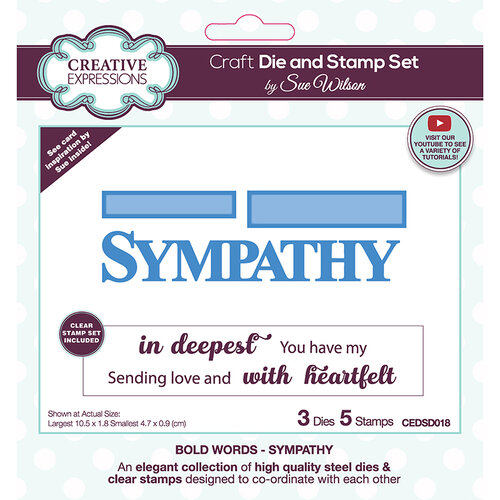 Creative Expressions Craft Die and Stamp Set by Sue Wilson-Sympathy