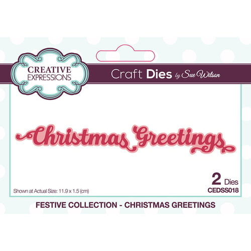 Creative Expressions - Festive Collection - Craft Dies - Shadowed Sentiments - Christmas Greetings