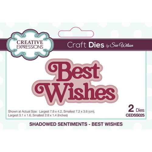 Creative Expressions - Craft Dies - Shadowed Sentiments - Best Wishes
