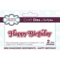 Creative Expressions - Mini Shadowed Sentiments Collection - Craft Dies - Happy Birthday