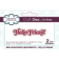 Creative Expressions - Mini Shadowed Sentiments Collection - Craft Dies - Hello Friend