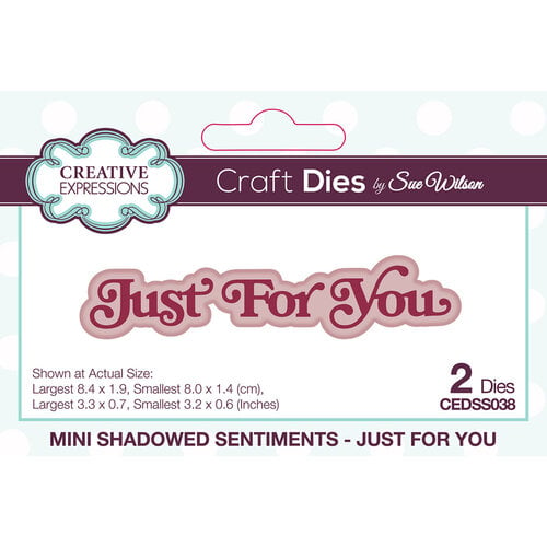 Creative Expressions - Mini Shadowed Sentiments Collection - Craft Dies - Just For You