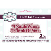 Creative Expressions - Mini Shadowed Sentiments Collection - Craft Dies - I Smile When I Think Of You