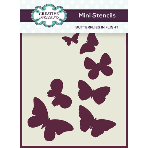 Creative Expressions - Mini Stencils - 4 x 3 - Butterflies In Flight