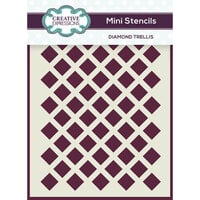 Creative Expressions - Mini Stencils - 4 x 3 - Diamond Trellis