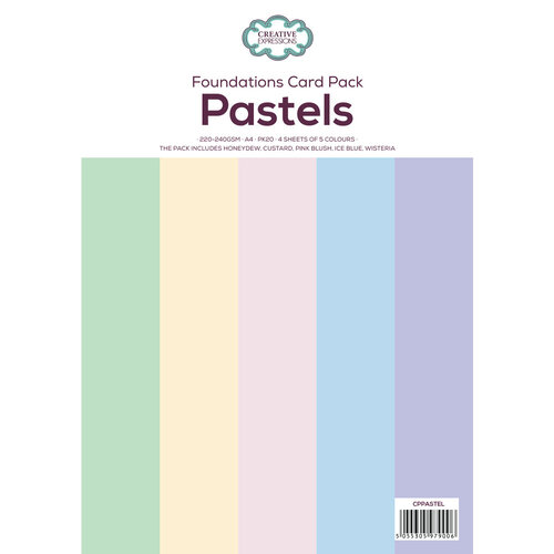 Creative Expressions - A4 Foundations Card Pack - Pastels