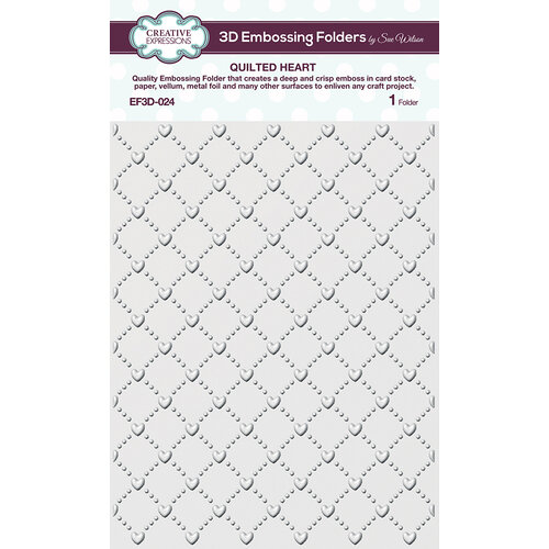 Creative Expressions - 3D Embossing Folder - Quilted Heart