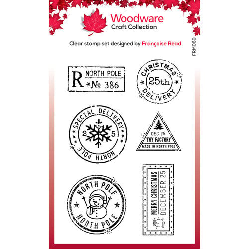 Woodware - Clear Photopolymer Stamps - Christmas Postmarks
