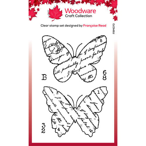 Woodware - Clear Photopolymer Stamps - Torn Paper Butterflies
